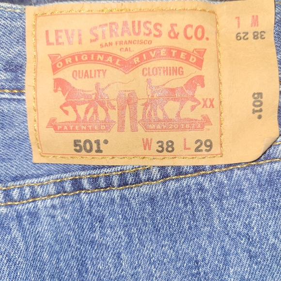 Levi's 501 Straight Leg Button Fly Denim Jeans - 38 x 29 - Picture 5 of 5
